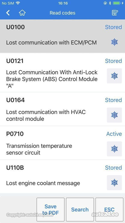 Universaali auton diagnostiikkatyökalu Autel AP200 Bluetooth