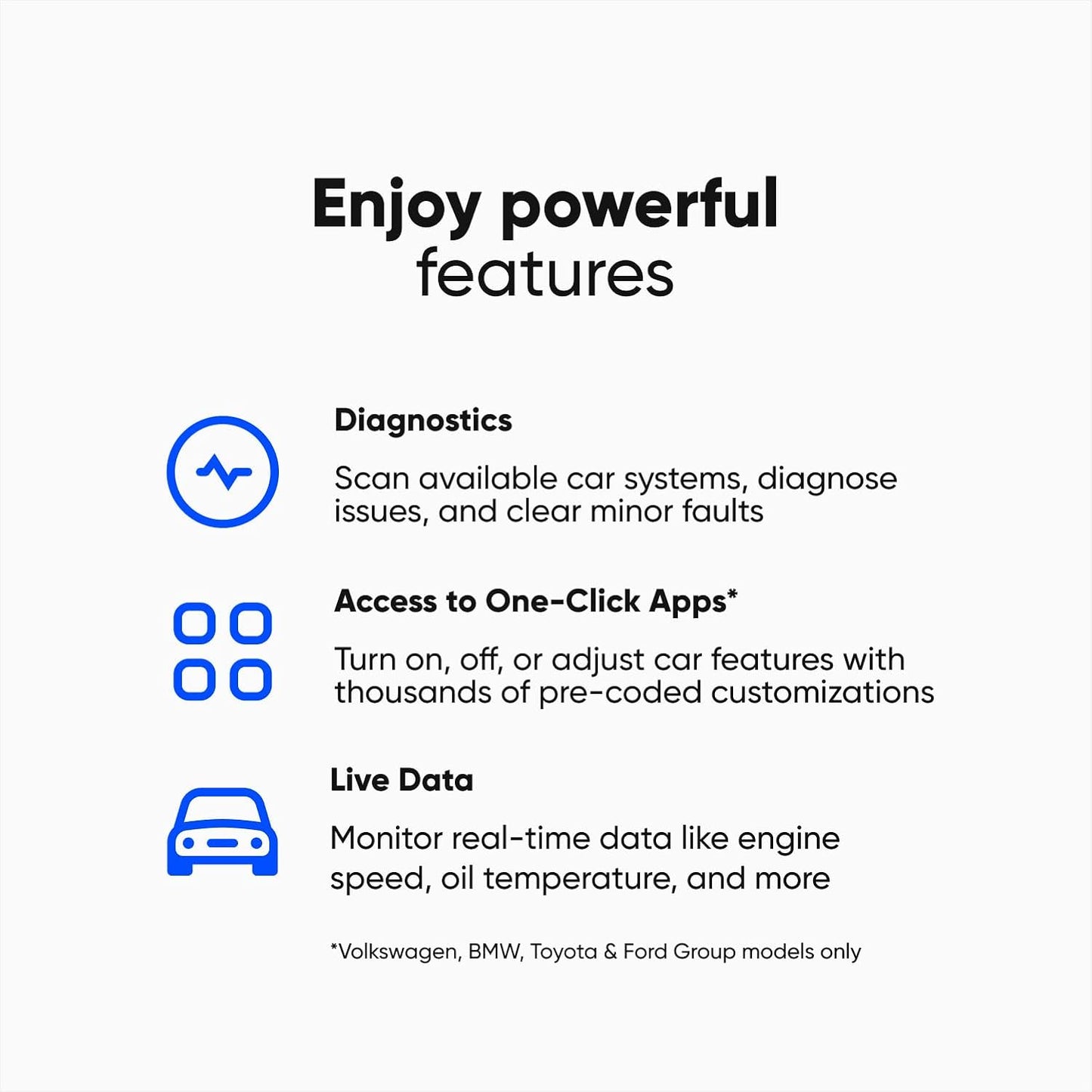 OBDeleven NextGen 3 -diagnostiikkalaite VAG-autoille: VW, AUDI, SEAT, ŠKODA