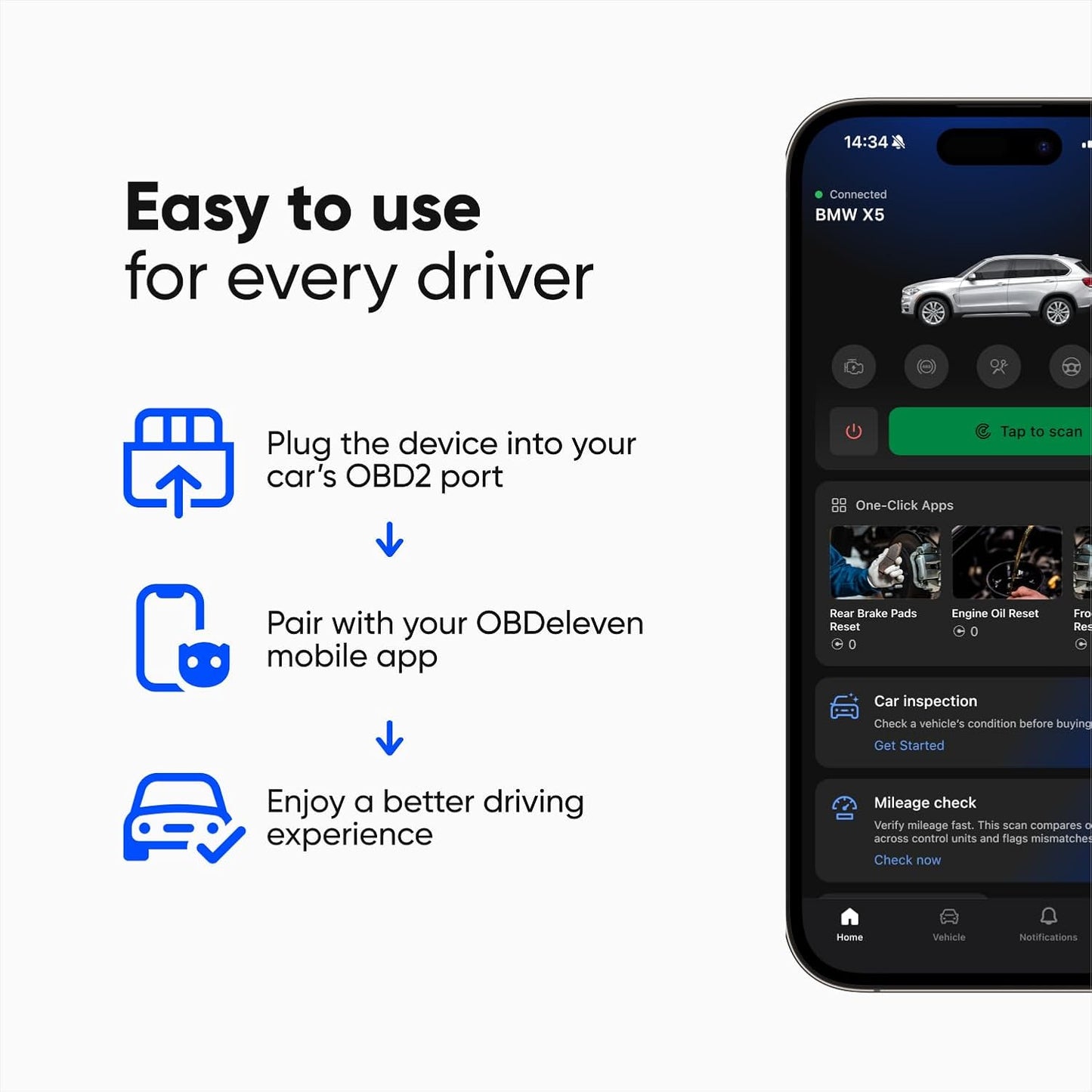 OBDeleven NextGen 3 -diagnostiikkalaite VAG-autoille: VW, AUDI, SEAT, ŠKODA