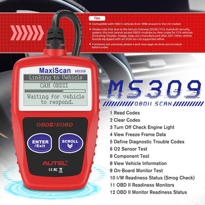Autel MaxiScan MS309 – universaali OBDII-diagnoosilaite