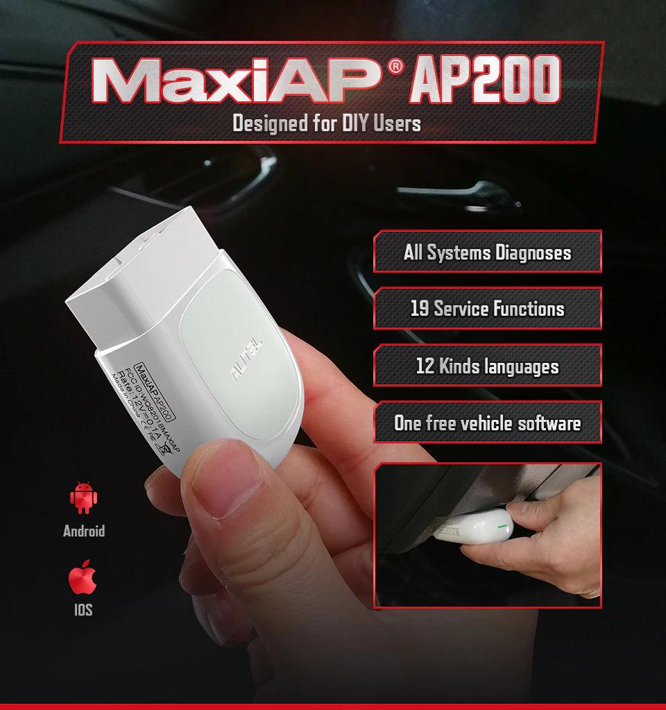 Universaali auton diagnostiikkatyökalu Autel AP200 Bluetooth