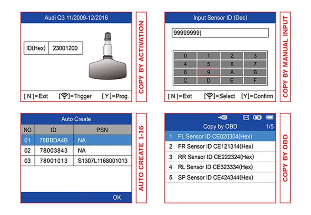 Rengaspaineantureiden TPMS-laite Autel MaxiTPMS TS508 Wifi