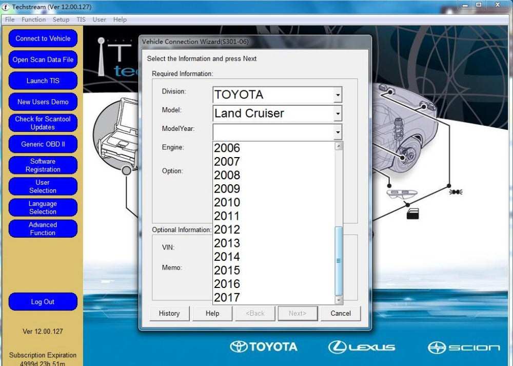 Toyota/Lexus diagnostiikkalaite MINI-VCI