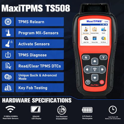 Rengaspaineantureiden TPMS-laite Autel MaxiTPMS TS508 Wifi