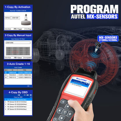 Rengaspaineantureiden TPMS-laite Autel MaxiTPMS TS508 Wifi