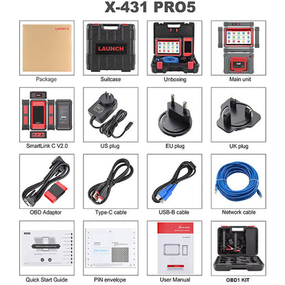 Ajoneuvon diagnostiikkalaite Launch X431 PRO5 Smartlink 2.0 2026