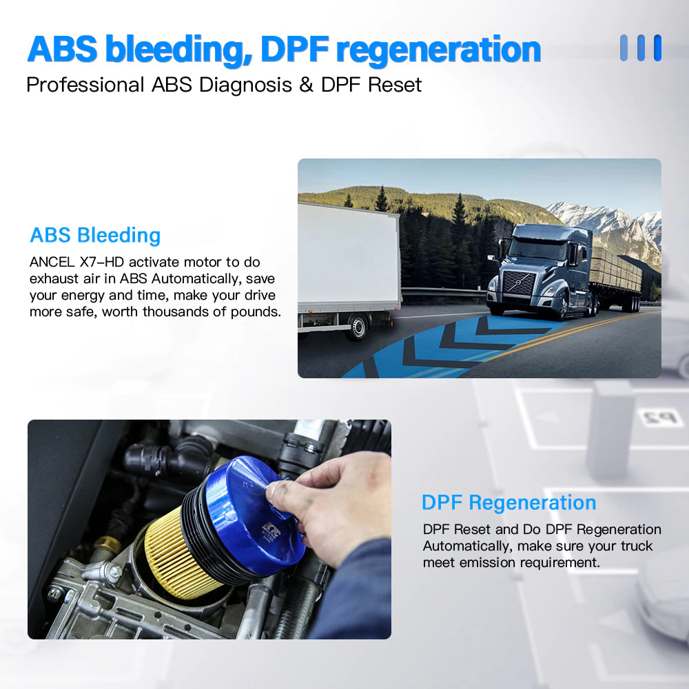 ANCEL X7 HD kuorma-autojen diagnostiikkalaite, Bluetooth, 2025