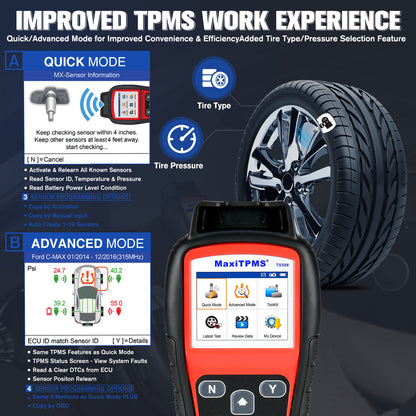 Rengaspaineantureiden TPMS-laite Autel MaxiTPMS TS508 Wifi