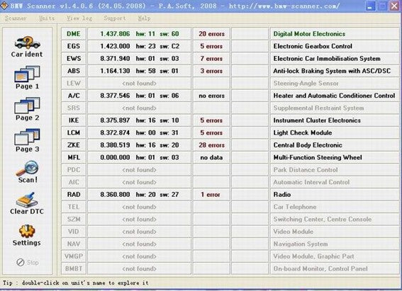 Diagnostiikkalaite BMW Scanner 1.4.0 E36 E38 E39 E46 E53 E83