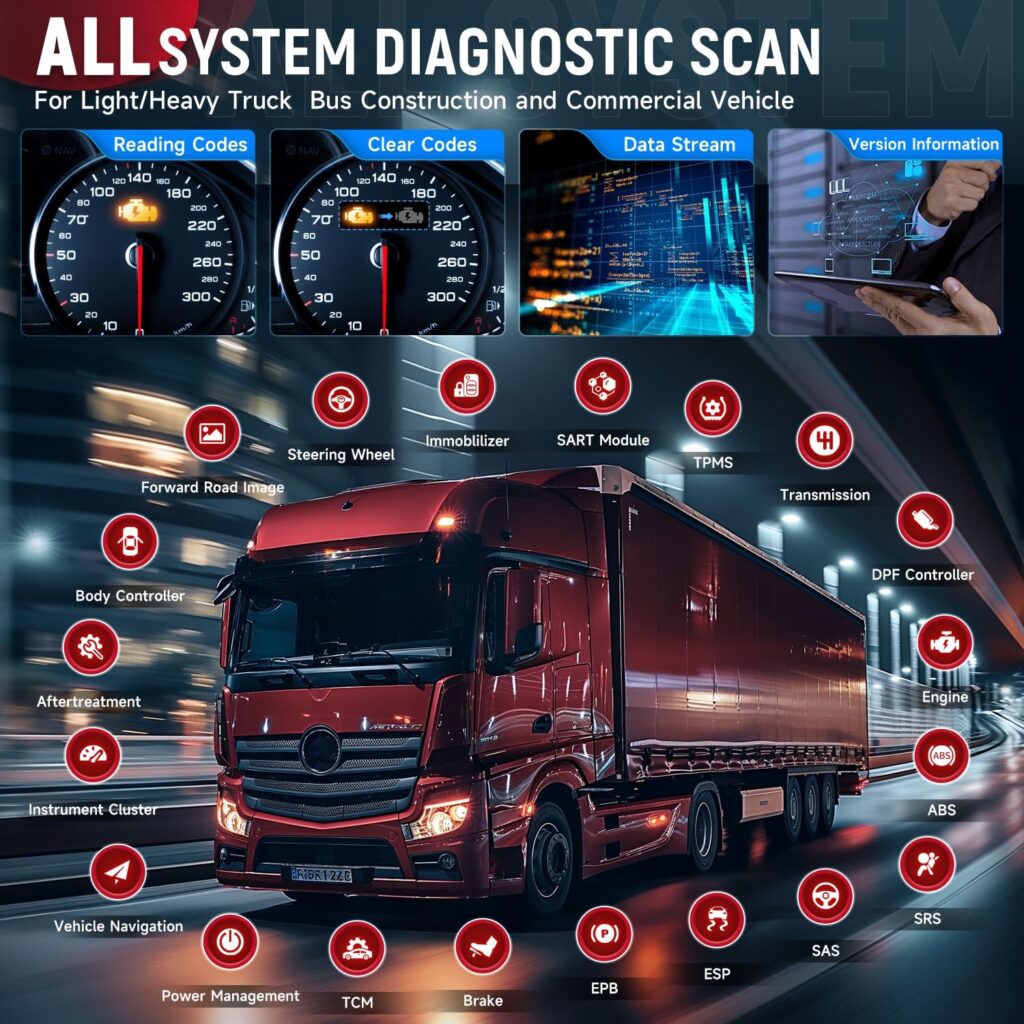 Kuorma-autojen diagnostiikkalaite Launch CRP129 HD (Heavy Duty, 24V)