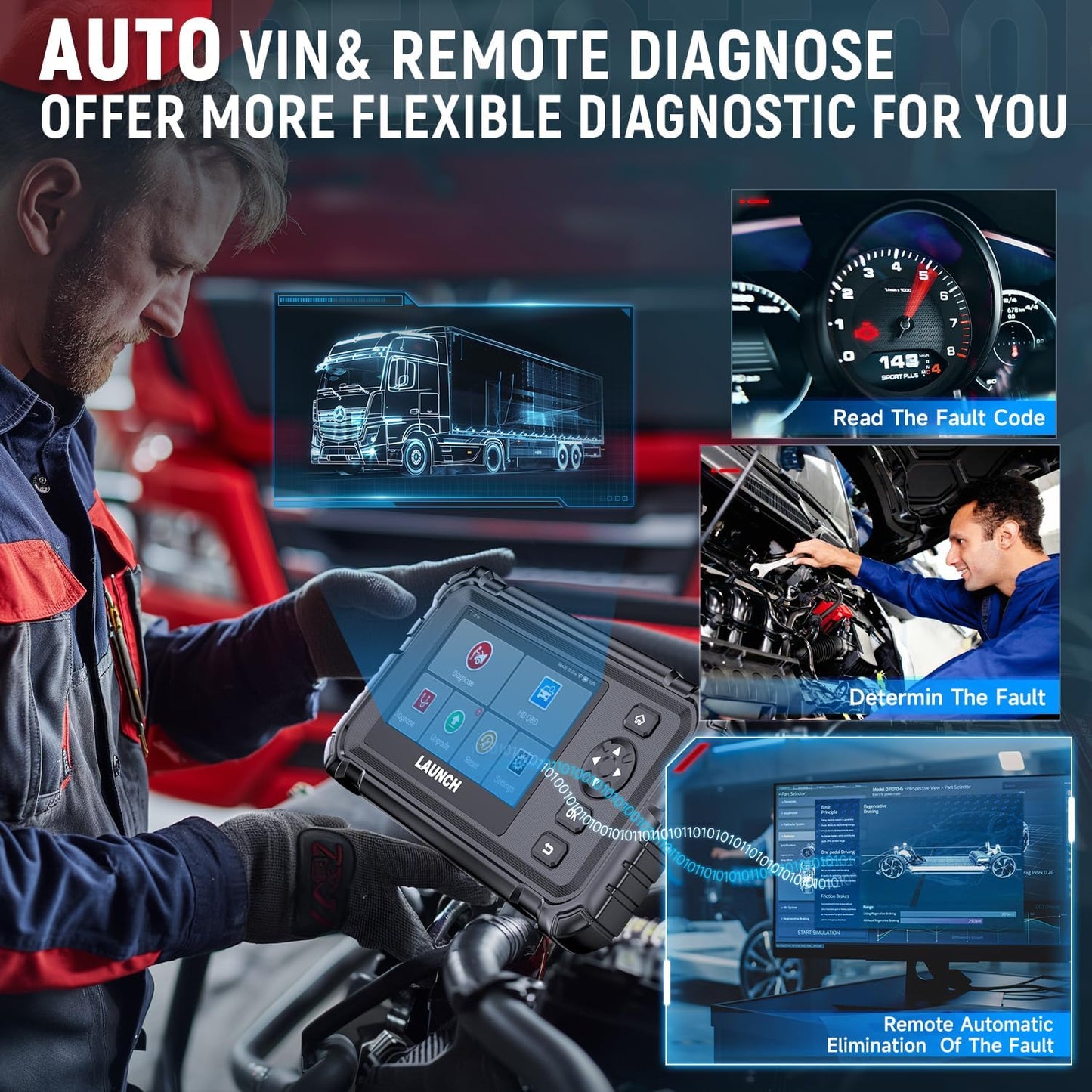 Kuorma-autojen diagnostiikkalaite Launch CRP129 HD (Heavy Duty, 24V)