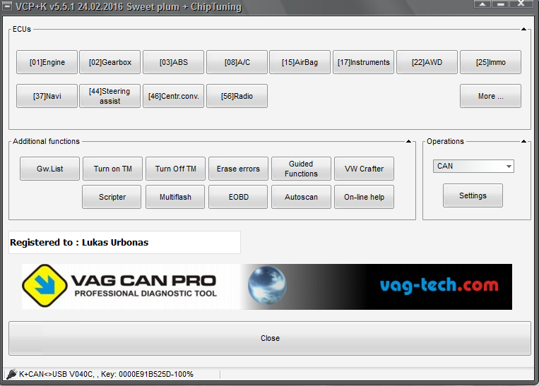 VAG CAN PRO diagnostiikkakaapeli/-laite VW AUDI SEAT SKODA